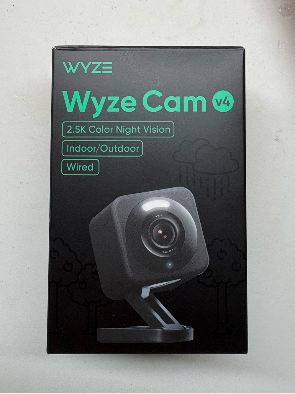 Wyze Wyze Cam v4 Black with Teal Accents Boxed Packaging